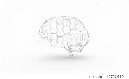 Abstract Grey Brain Network Digital Illustration 127326104