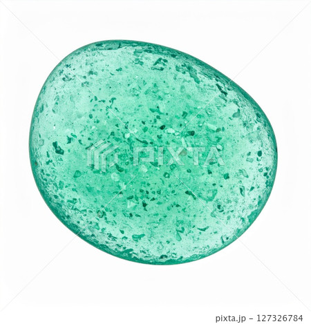 Sea Glass Pebble: Teal Green Ocean Stone Texture 127326784