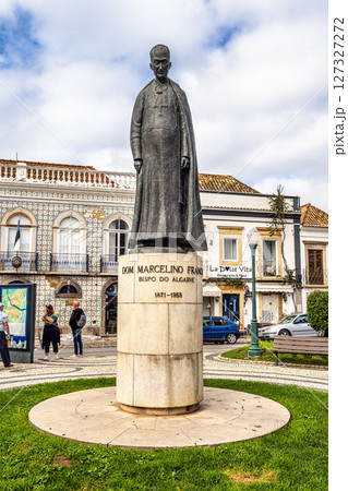 Tavira, Portugal - Feb 13, 2025: Stature of Dom Marcelino Franco, bishop of the ALgarve, in Tavira, Portugal. 127327272