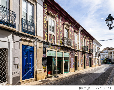 Traditional old Portuguese houses at Rua Filipe Alistao street i 127327274