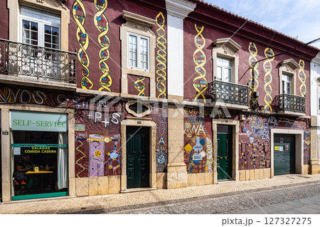 Traditional old Portuguese houses at Rua Filipe Alistao street i 127327275