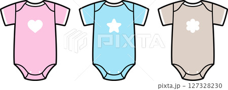 Cute baby onesie color set 127328230
