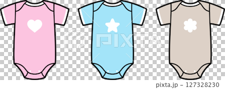 Cute baby onesie color set 127328230