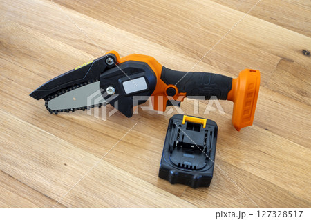 small accumulator chainsaw and battery small accumulator chainsaw and battery 127328517