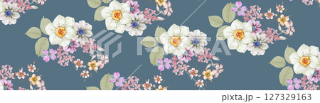Artistic Flower Print Set for Creative Design Artistic Flower Print Set for Creative Design 127329163