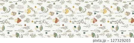 Artistic Flower Print Set for Creative Design 127329203