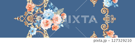 Artistic Flower Print Set for Creative Design 127329210