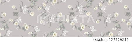 Artistic Flower Print Set for Creative Design Artistic Flower Print Set for Creative Design 127329216