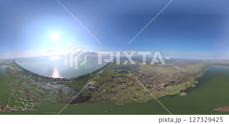 Big swamp landscape in 360 vr view 127329425