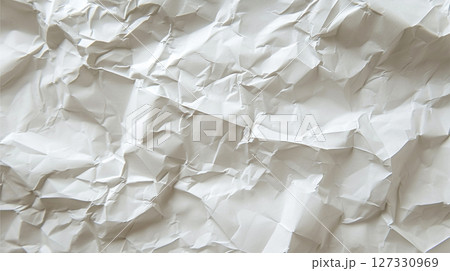 White crumpled paper background. 127330969