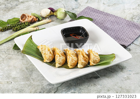 Japanese cuisine - stuffed dumplings gyoza 127331023