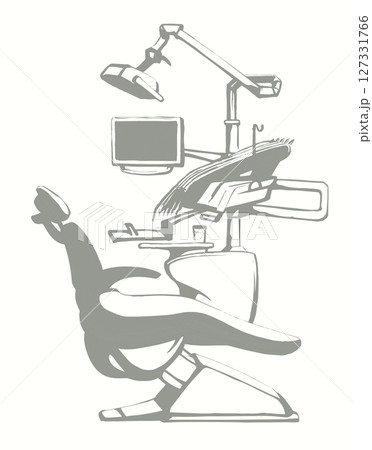 Stogmatology chair and accessories. Vector drawing 127331766