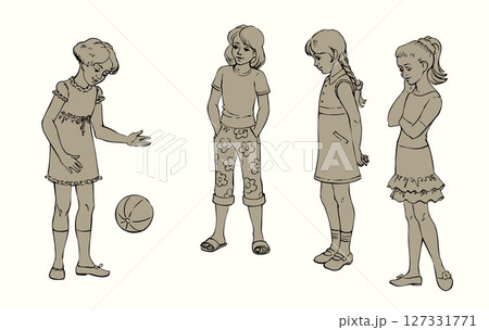 Small girls playing with ball 127331771