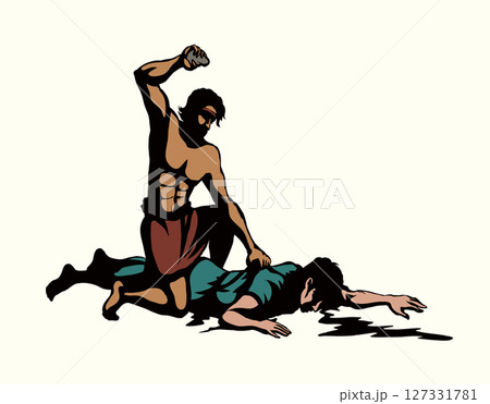 Cain and Abel. Vector drawing 127331781