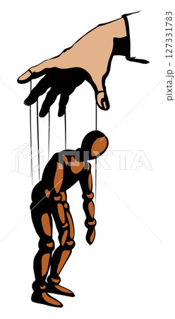 Man is a puppet. Vector drawing Man is a puppet. Vector drawing 127331783