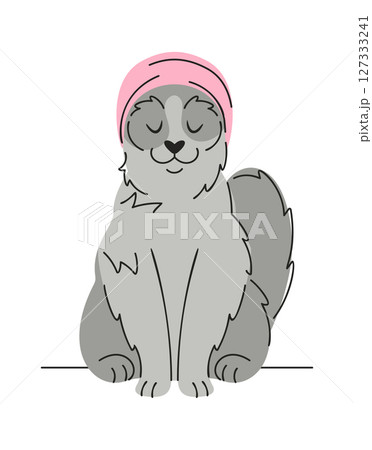 Cute cat enjoying spa procedure 127333241