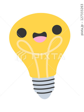 Glowing idea lightbulb cartoon character 127333263