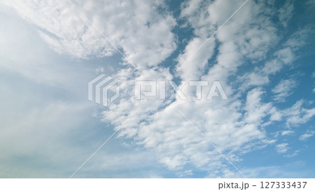 Time lapse. A Beautiful Sky Displaying Clouds in Various Stunning Patterns Bright and Colorful 127333437