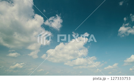 Time lapse. A Beautiful and Clear Blue Sky Adorned with Fluffy White Clouds That Inspire and Bring Joy 127333753