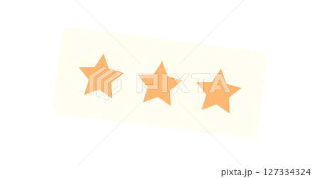 Star rating icon symbolizes quality feedback and achievement. An award icon highlights success and customer satisfaction. Graphic design element, modern style, perfect for promotional branding. 127334324