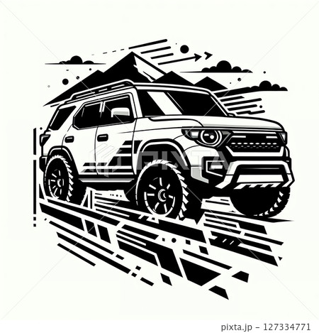 漆黒に浮かび上がる名車！アストンマーティンDB5のアイコン 127334771