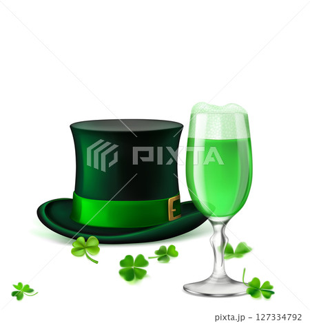 Illustration for St. Patrick's Day with green beer. 127334792