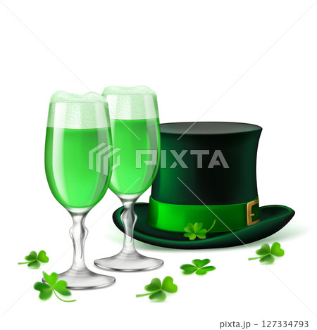 Illustration for St. Patrick's Day with green beer. Illustration for St. Patrick's Day with green beer. 127334793