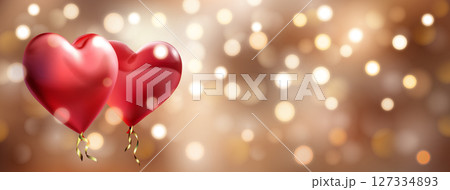 Abstract bokeh background with hearts 127334893