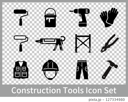 Waterproofing work and exterior wall painting icon set 1 Waterproofing work and exterior wall painting icon set 1 127334980