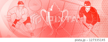 Hockey players on ice. 127335145