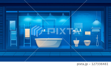 お洒落なバスルームショーウインドー 127336481