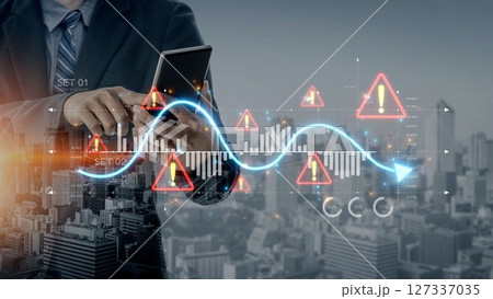 Economic Caution and Risk Alert in Volatile Market with Financial Warning Muxer Economic Caution and Risk Alert in Volatile Market with Financial Warning Muxer 127337035