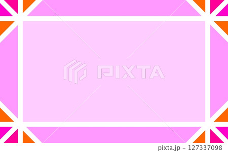 幾何学模様　フレーム　パステルカラー 127337098