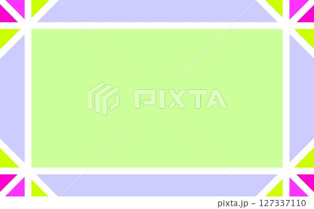 幾何学模様　フレーム　パステルカラー 127337110
