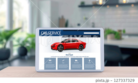 Car service website for online booking repair automobile brisk 127337329