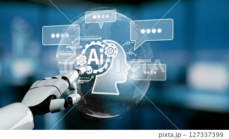 AI Brain Processing Data with Generative Artificial Intelligence Concept. Kernel 127337399