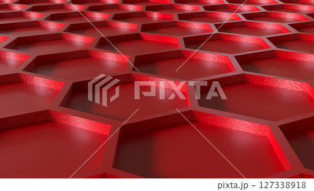 The Red Beehive for Abstract Background concept 3d Rendering. The Red Beehive for Abstract Background concept 3d Rendering. 127338918