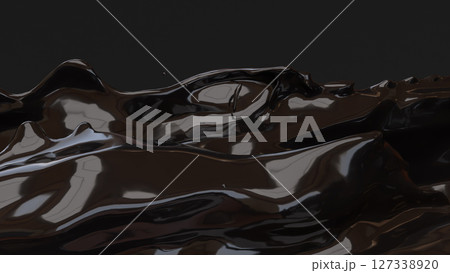 The Black  liquid splash for Abstract Background image 3d Rendering. 127338920