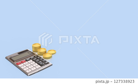 The Coins and calculator for Business concept 3d Rendering. 127338923