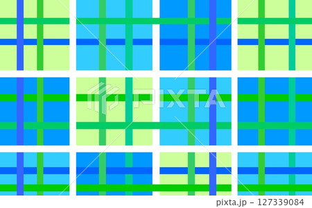 格子模様 幾何学模様 四角形 ブルー グリーン 格子模様 幾何学模様 四角形 ブルー グリーン 127339084