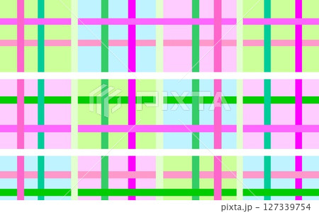 格子模様　幾何学模様　四角形　ピンク　グリーン 127339754