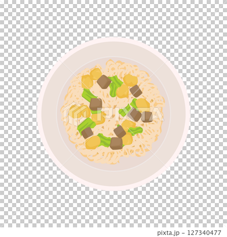 一杯打開的鹽味泡麵插圖 一杯打開的鹽味泡麵插圖 127340477