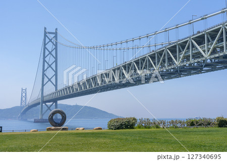 晴天の明石海峡大橋 夢レンズ 晴天の明石海峡大橋 夢レンズ 127340695