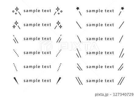 見出しを強調する装飾ライン素材セット 127340729
