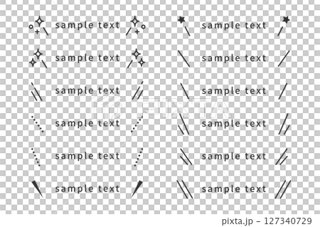 見出しを強調する装飾ライン素材セット 127340729