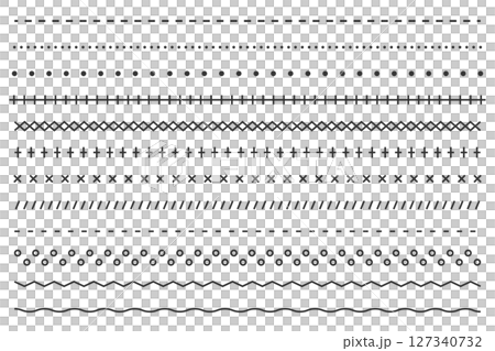 Set of decorative lines such as dotted and wavy lines 127340732