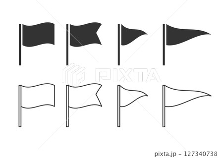 シンプルな旗アイコン素材　セット 127340738