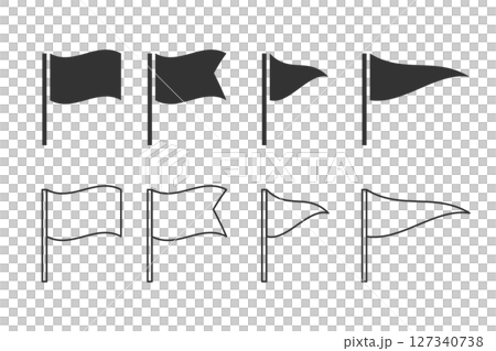 シンプルな旗アイコン素材　セット 127340738