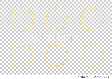 Set of decorative frame materials surrounded by glitter Set of decorative frame materials surrounded by glitter 127340751