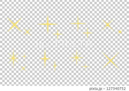 A collection of sparkling parts that create a sparkling and shining effect 127340752